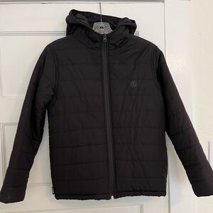 “ELEMENT” Brand , Youth Large Black Hooded Quilted Jacket